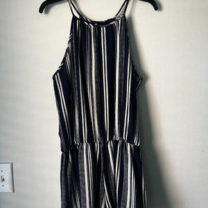 Blue and White Stripe Romper